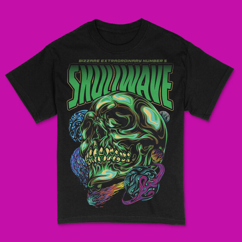 Skullwave in Space Part 5 T-Shirt Design Template