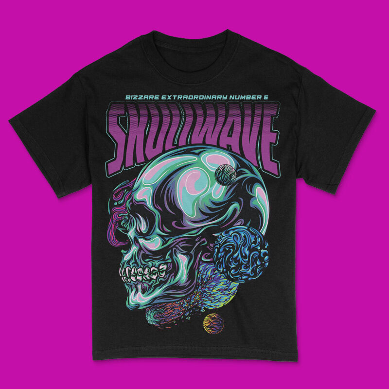 Skullwave in Space Part 6 T-Shirt Design Template