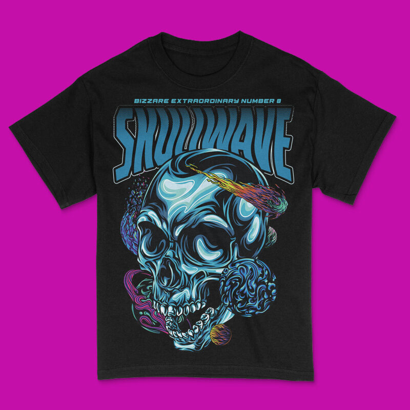 Skullwave in Space Part 8 T-Shirt Design Template