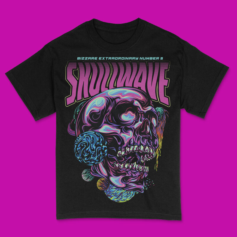 Skullwave in Space Part 9 T-Shirt Design Template