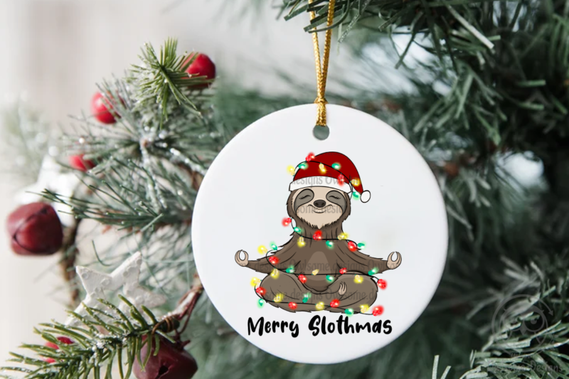 Merry Slothmas Sublimation Design