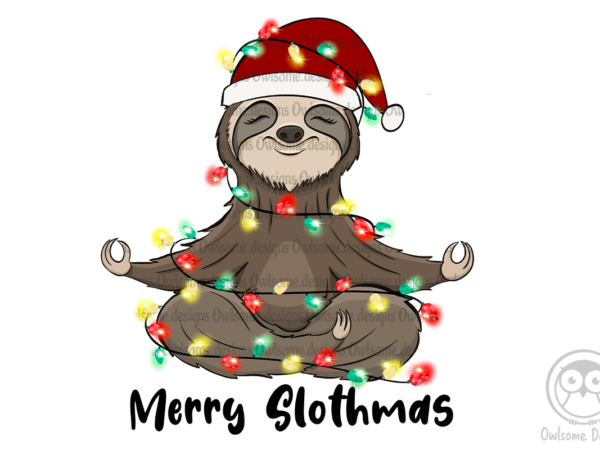 Merry slothmas sublimation design