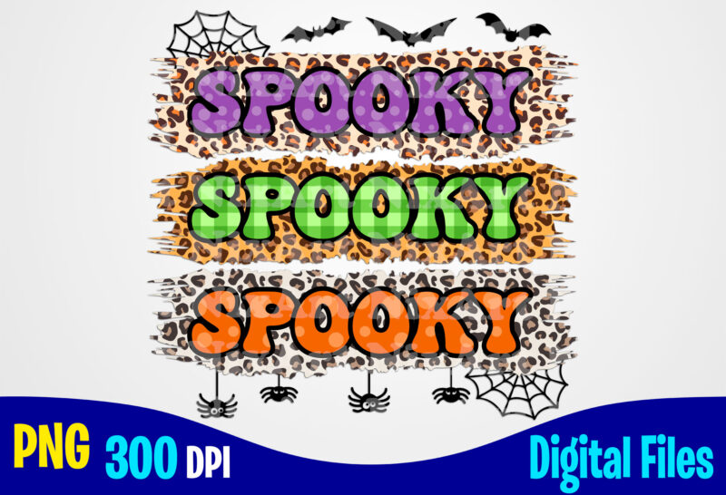 Spooky Leopard Halloween png sublimation design