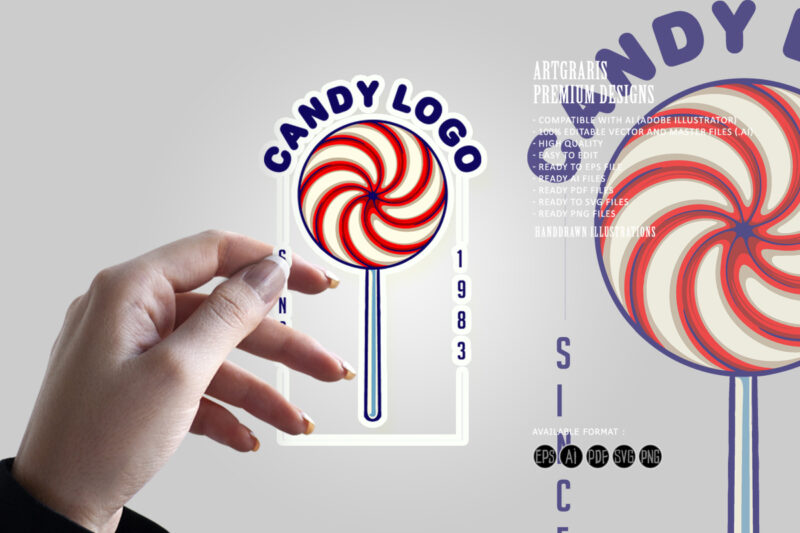 Candy sweet logo vintage svg