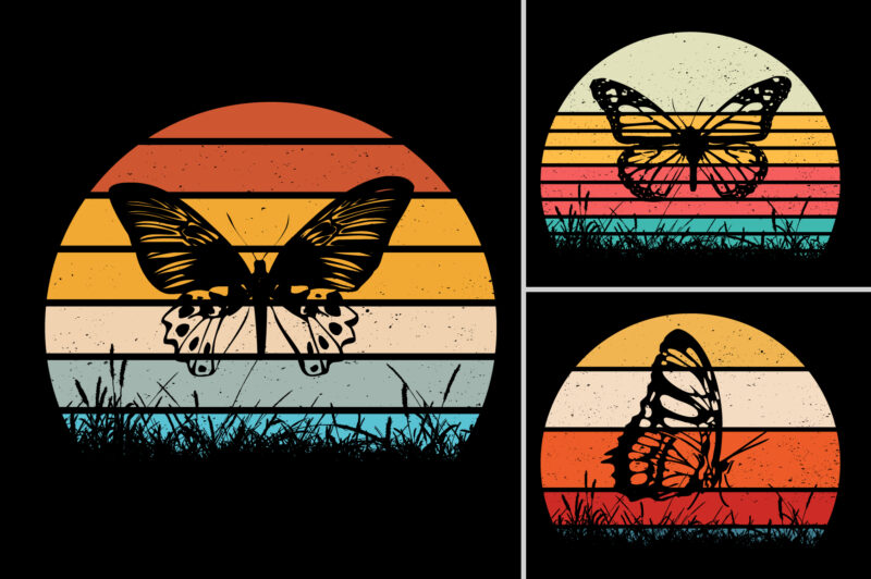 Retro Vintage Sunset T-Shirt Design Graphic Vector Bundle