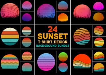 Sunset Colorful Background for T-Shirt Design