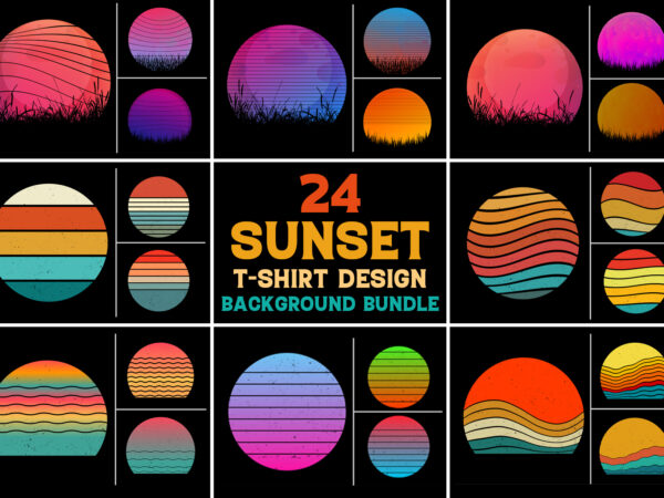 Sunset colorful background for t-shirt design