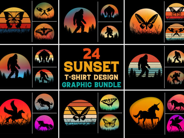 Sunset t-shirt design graphic bundle Sunset t-shirt design graphic bundle