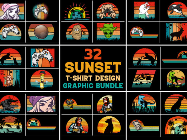 Sunset t-shirt design graphic bundle Sunset t-shirt design graphic bundle