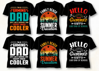 Sunset Vintage T-Shirt Design Bundle