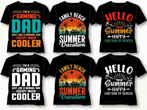 Sunset vintage t-shirt design bundle