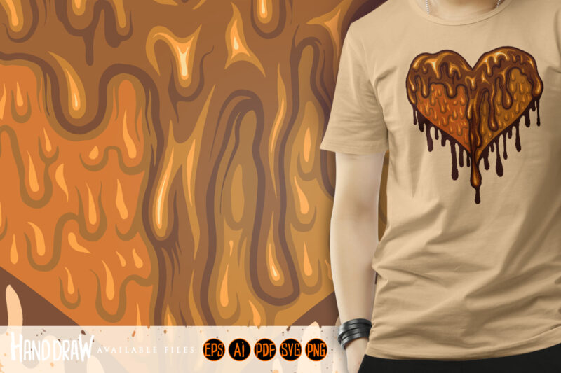 Heart love dripping chocolate svg