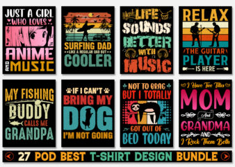 T-Shirt Design Bundle-POD Trendy Best Selling T-Shirt Design Bundle