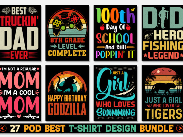 T-shirt design bundle-trendy pod best t-shirt design bundle