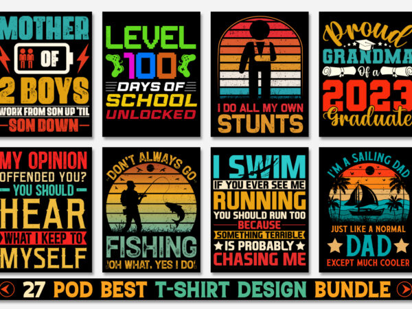 T-shirt design bundle-trendy pod best t-shirt design bundle