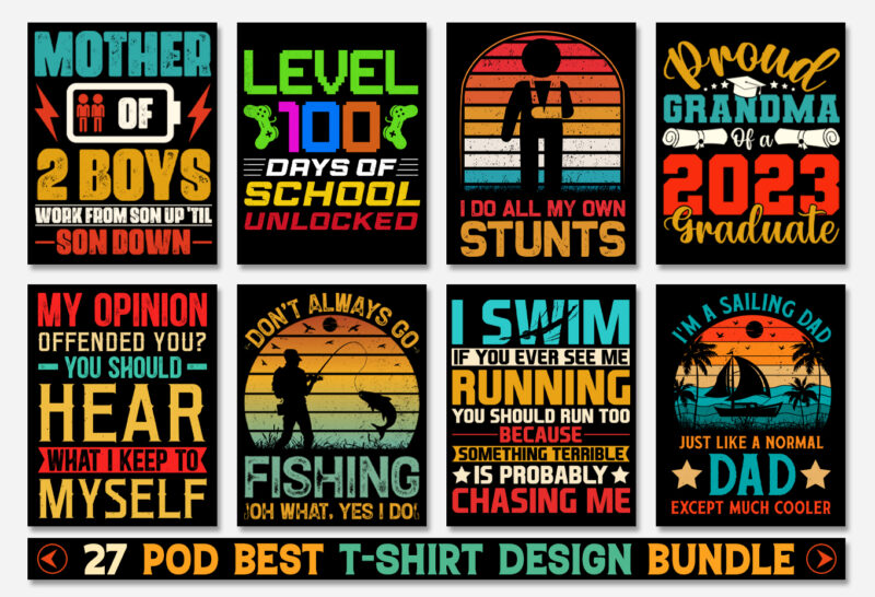 T-Shirt Design Bundle-Trendy Pod Best T-Shirt Design Bundle