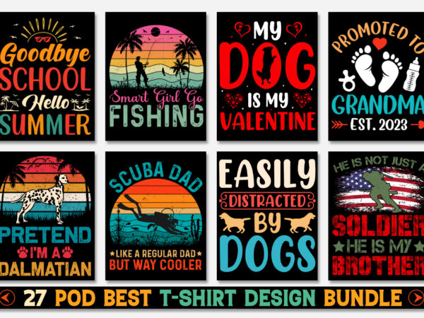 T-shirt design bundle-trendy pod best t-shirt design bundle