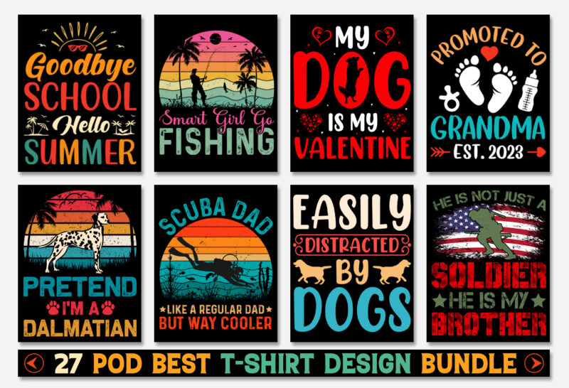 T-Shirt Design Bundle-Trendy Pod Best T-Shirt Design Bundle