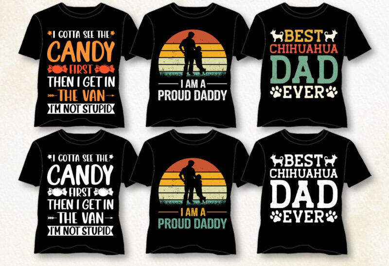 T-Shirt Design Bundle-Dad Papa T-Shirt Design Bundle