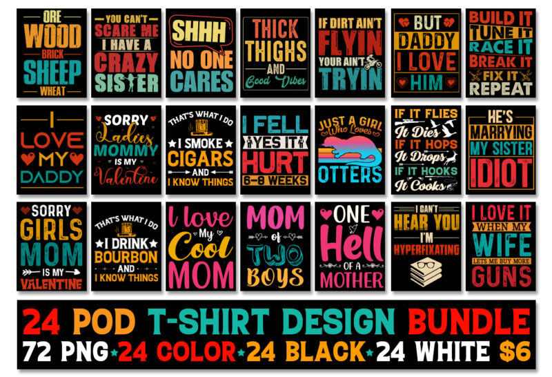 T-Shirt Design Bundle-Trendy Pod Best T-Shirt Design Bundle