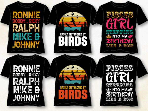 T-shirt design bundle png svg eps