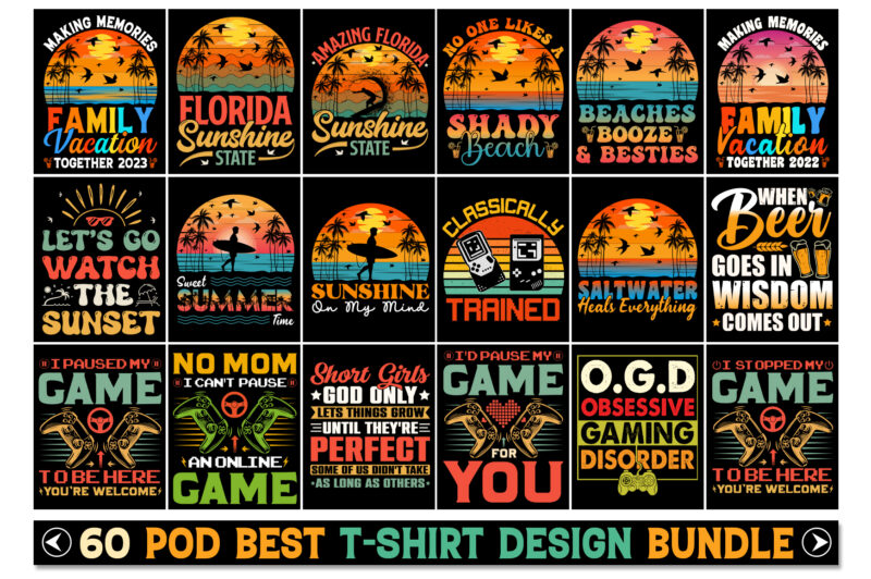 T-Shirt Design Bundle-POD Best T-Shirt Design Bundle