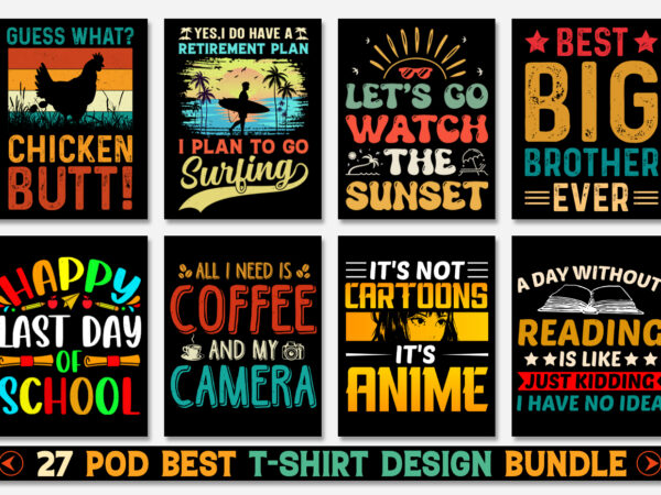 T-shirt design bundle for pod