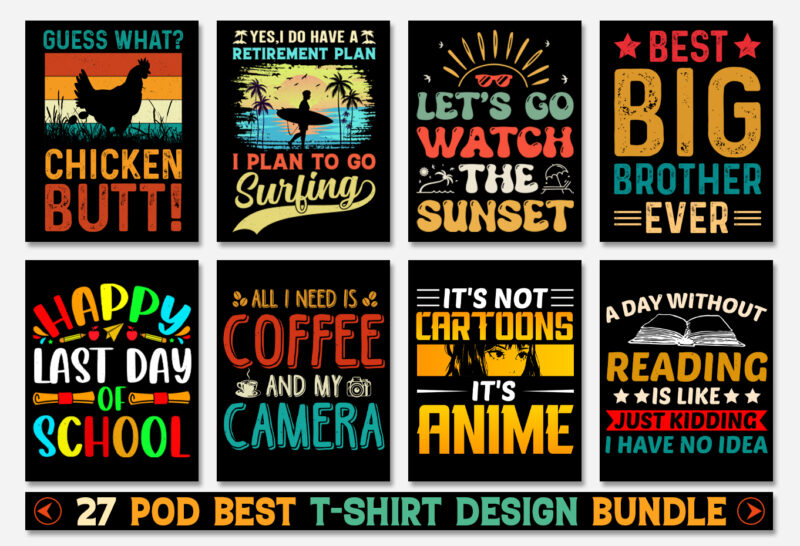 T-Shirt Design Bundle for POD