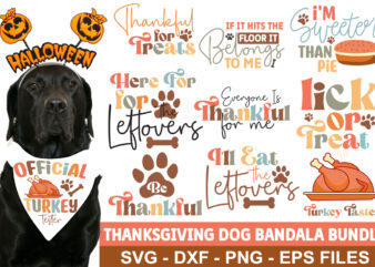 Thanksgiving Dog Bandana bundle t shirt designs for sale