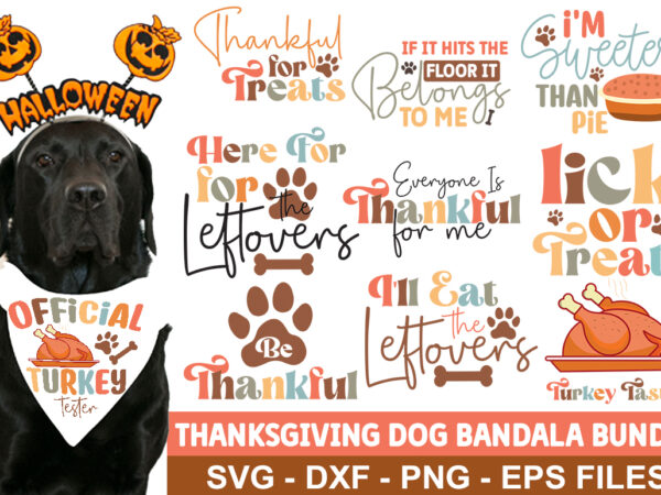 Thanksgiving dog bandana bundle t shirt designs for sale