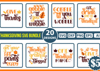 Thanksgiving Svg Bundle t shirt vector illustration