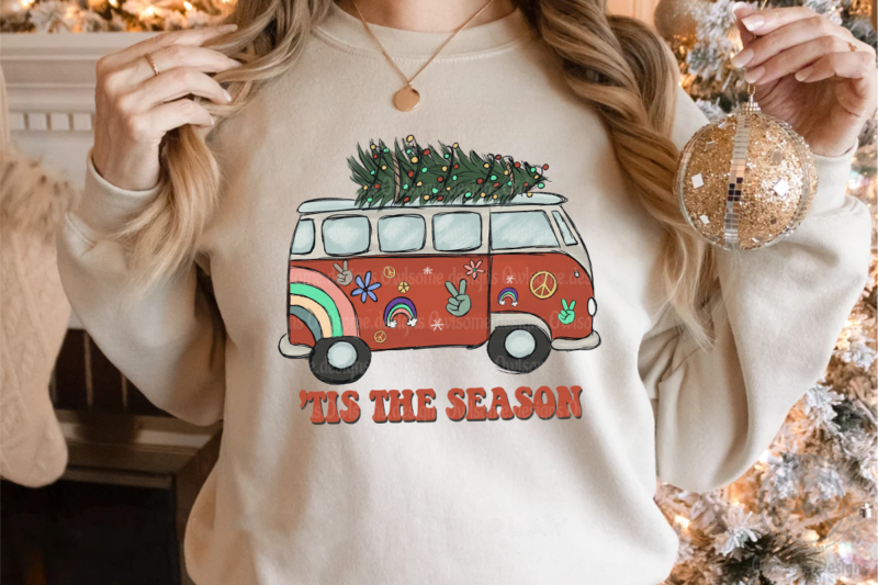 Tis the Season HIppie Christmas Sublimation