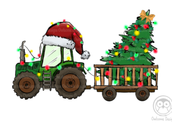 Tractor Farm Christmas Sublimation t shirt designs for sale