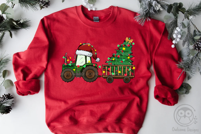 Tractor Farm Christmas Sublimation