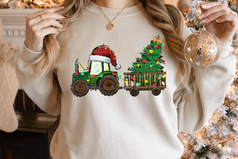 Tractor Farm Christmas Sublimation