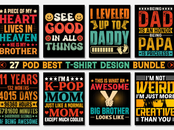 Trendy pod best t-shirt design bundle