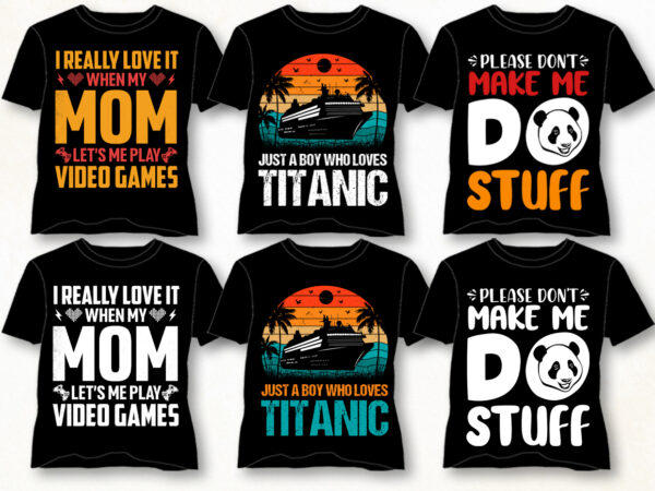 Trendy t-shirt design bundle