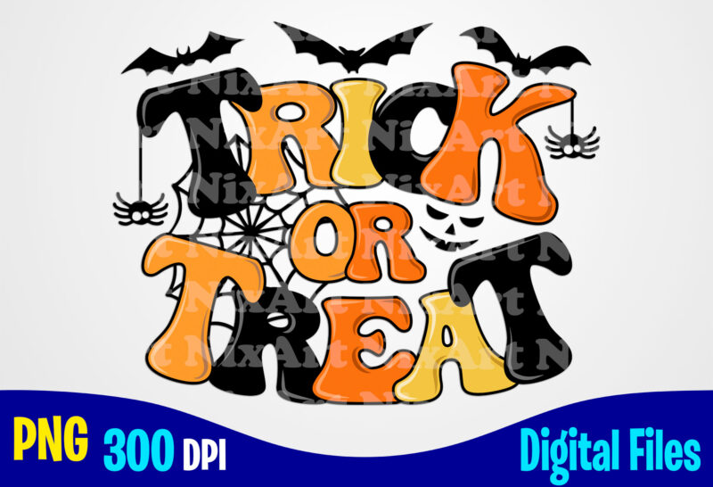 Trick or Treat Halloween funny woman and kids leopard sublimation png design, Pumpkin png, Halloween png, spooky vibes png, halloween png t shirt designs for sale