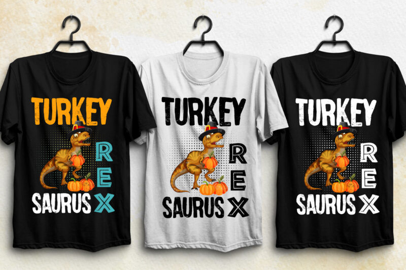 Turkey Saurus T rex Thanksgiving Day T-Shirt Design