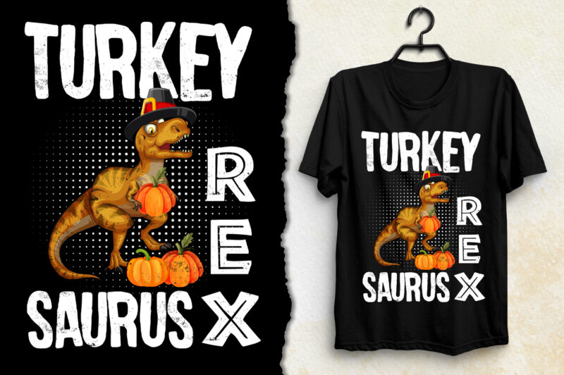 Turkey Saurus T rex Thanksgiving Day T-Shirt Design