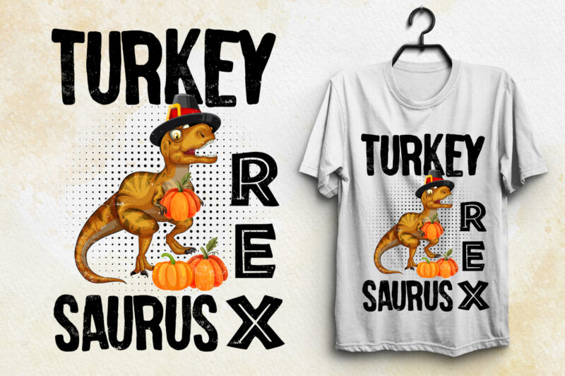 Turkey Saurus T rex Thanksgiving Day T-Shirt Design