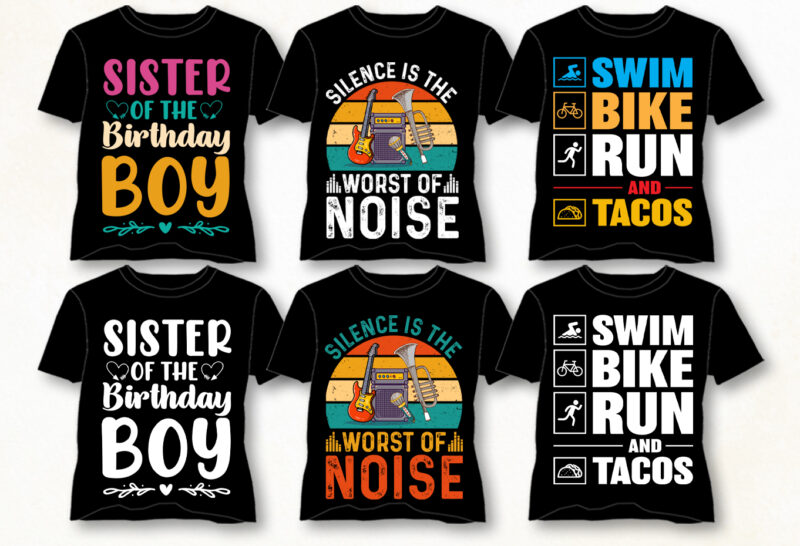 Typography T-Shirt Design Bundle