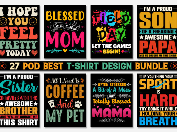 Typography t-shirt design bundle