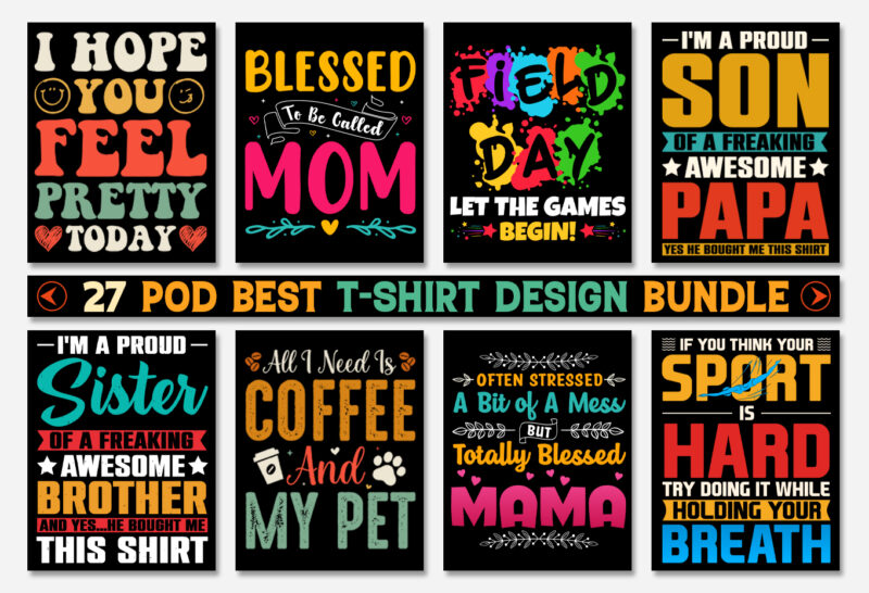 Typography T-Shirt Design Bundle