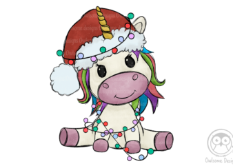 Unicorn Christmas Sublimation t shirt vector graphic