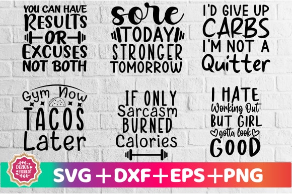 Workout SVG Bundle t shirt graphic design