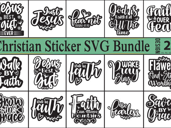 Christian sticker bundle t shirt vector file