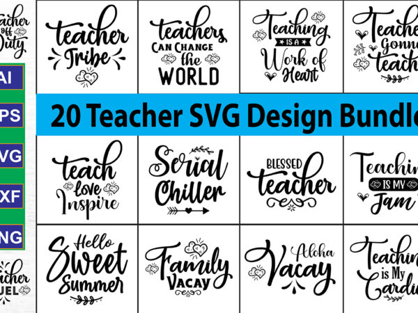 Teacher svg bundle t shirt designs for sale