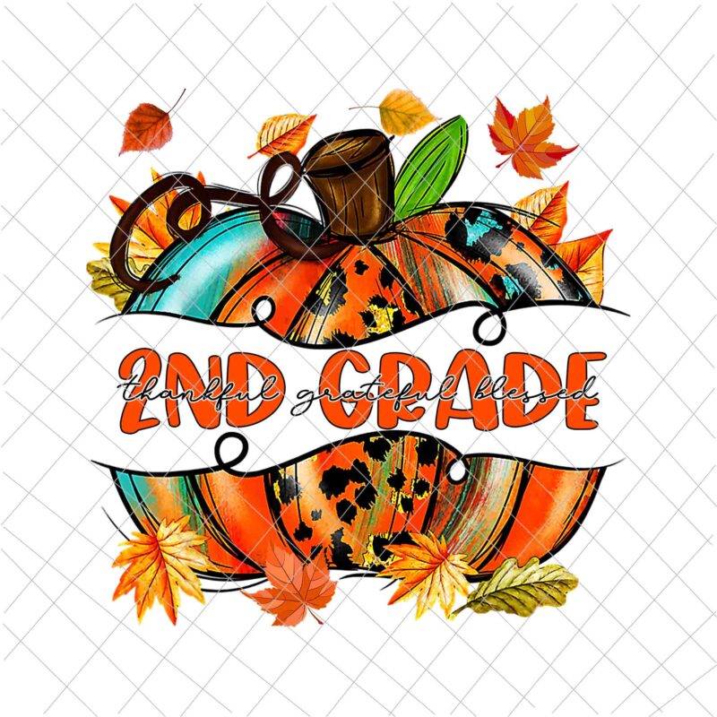 2nd Grade Pumpkin Thanksgiving Png, 2nd Grade Autumn Png, 2nd Grade Thankful Png, 2nd Grade Back To School Png, 2nd Grade Fall Y’all Png