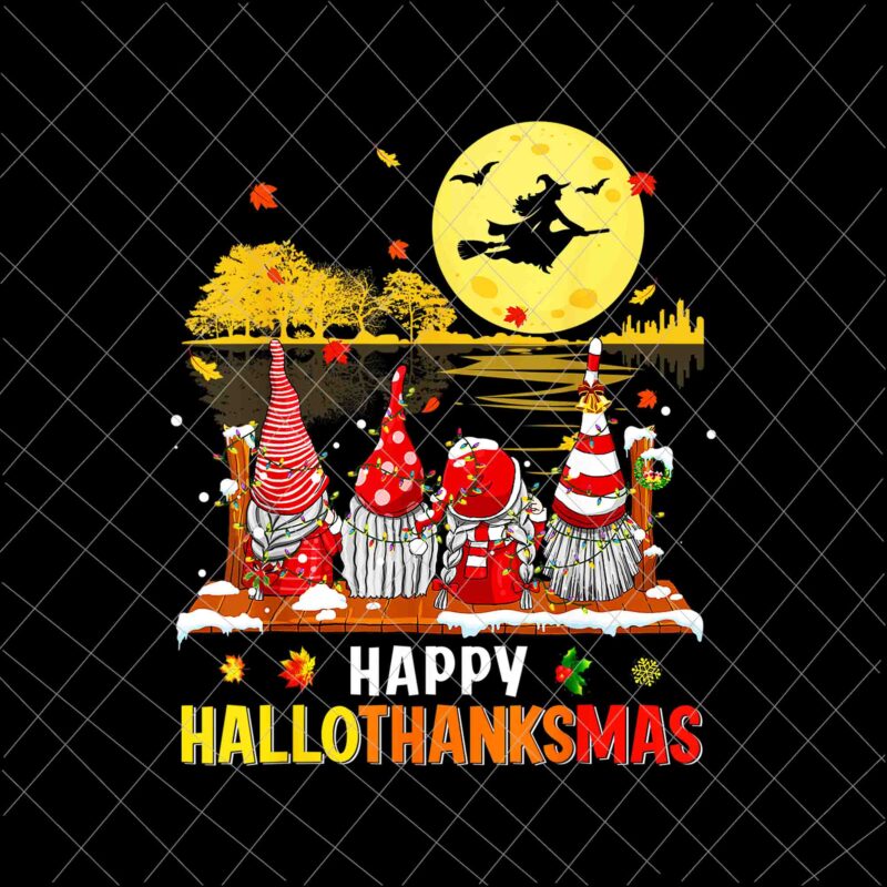 Happy Hallothanksmas Png, Gnomes Halloween Thanksgiving Christmas Png, Gnomes Hallothanksmas Png, Gnomes Thanksgiving Png, Gnomes Christmas Png